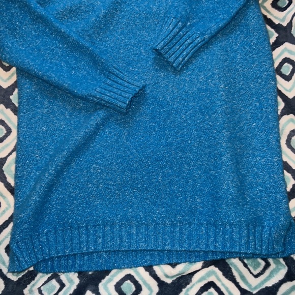 All Chill Bright Blue Knit Turtleneck Sweater Dress - Picture 5 of 15